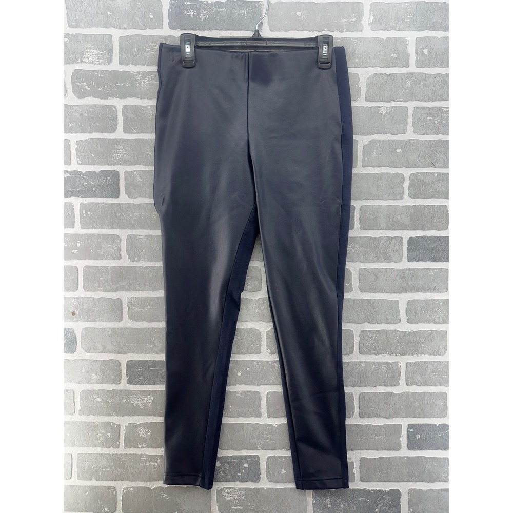 Joules Harriet Navy Blue Faux Leather Front Leggings Slim Fit Pants 215575